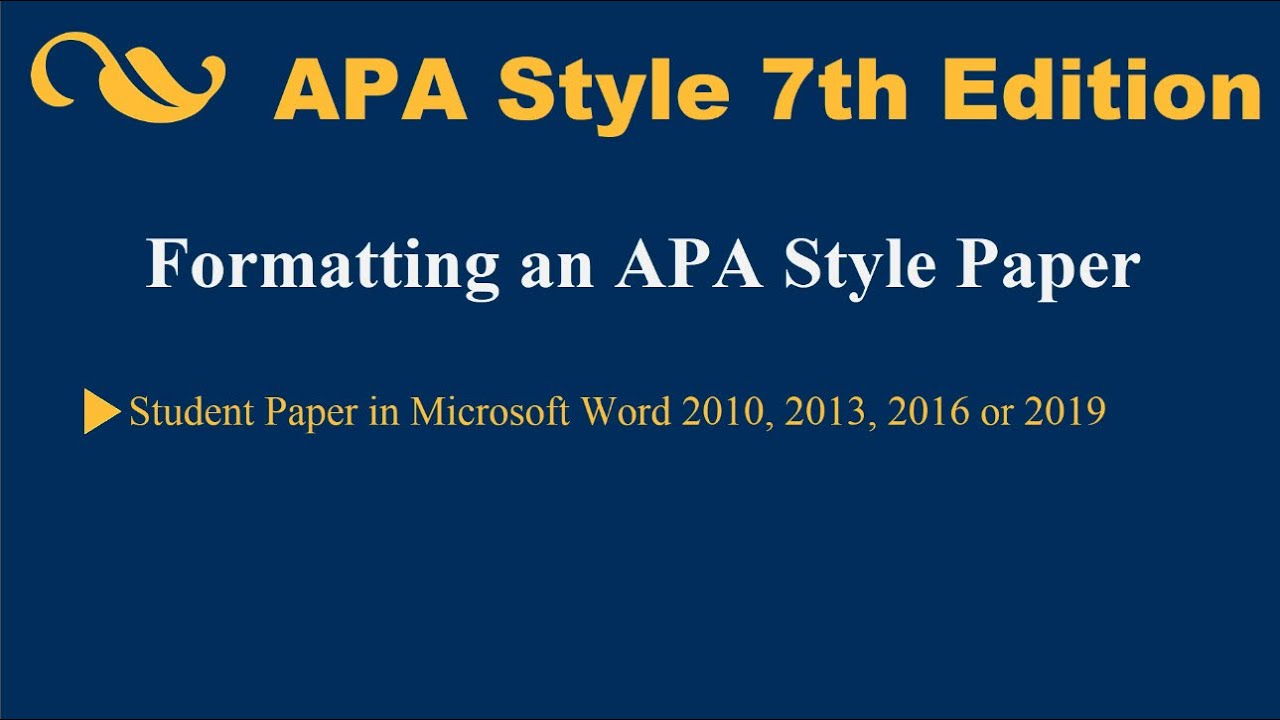 Teaching APA Style: 7th Edition Template Papers — The Learning