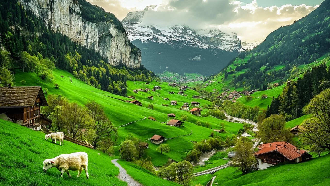 Switzerland’s Wonderland: A Beautiful Rainy Day in Swiss Countryside Villages