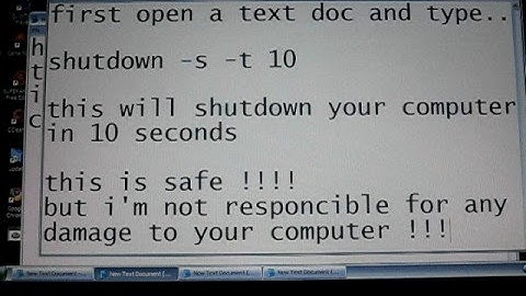 How to shutdown your computer using notepad