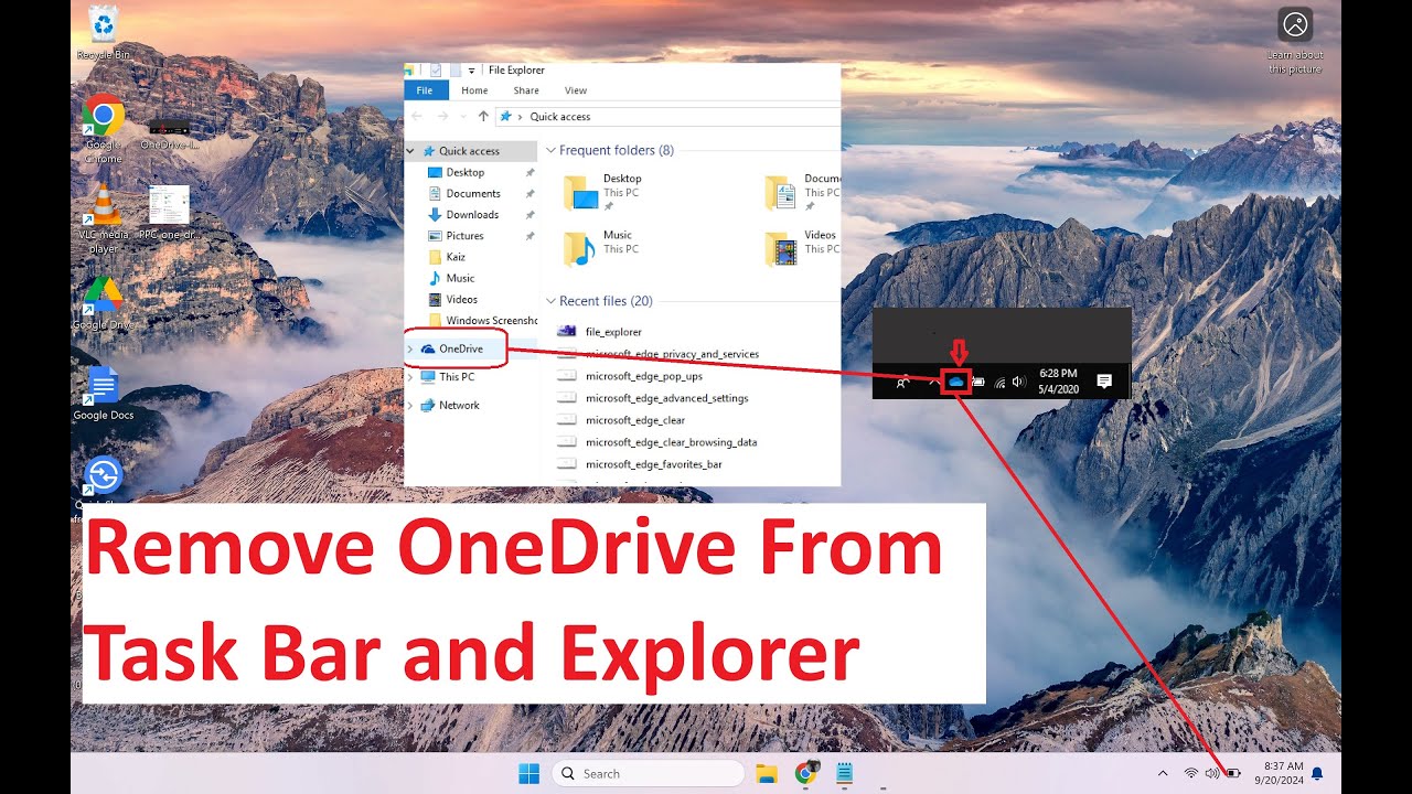 How To Remove MS OneDrive From File Explorer + Taskbar (Working 2024)