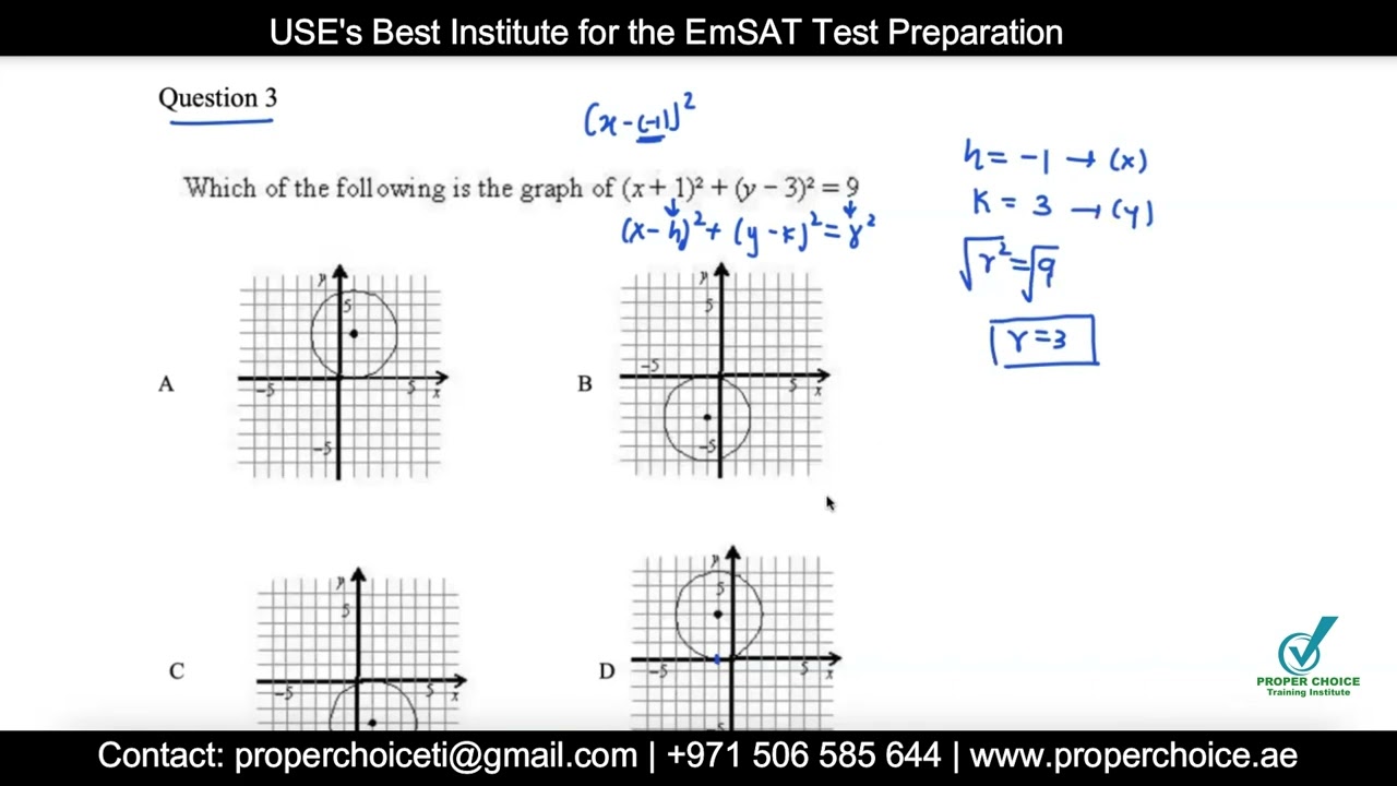 EmSAT Achieve Math | Chapter 3 - Conics | EmSAT 2023