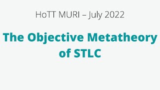 The Objective Metatheory of Simply Typed Lambda Calculus