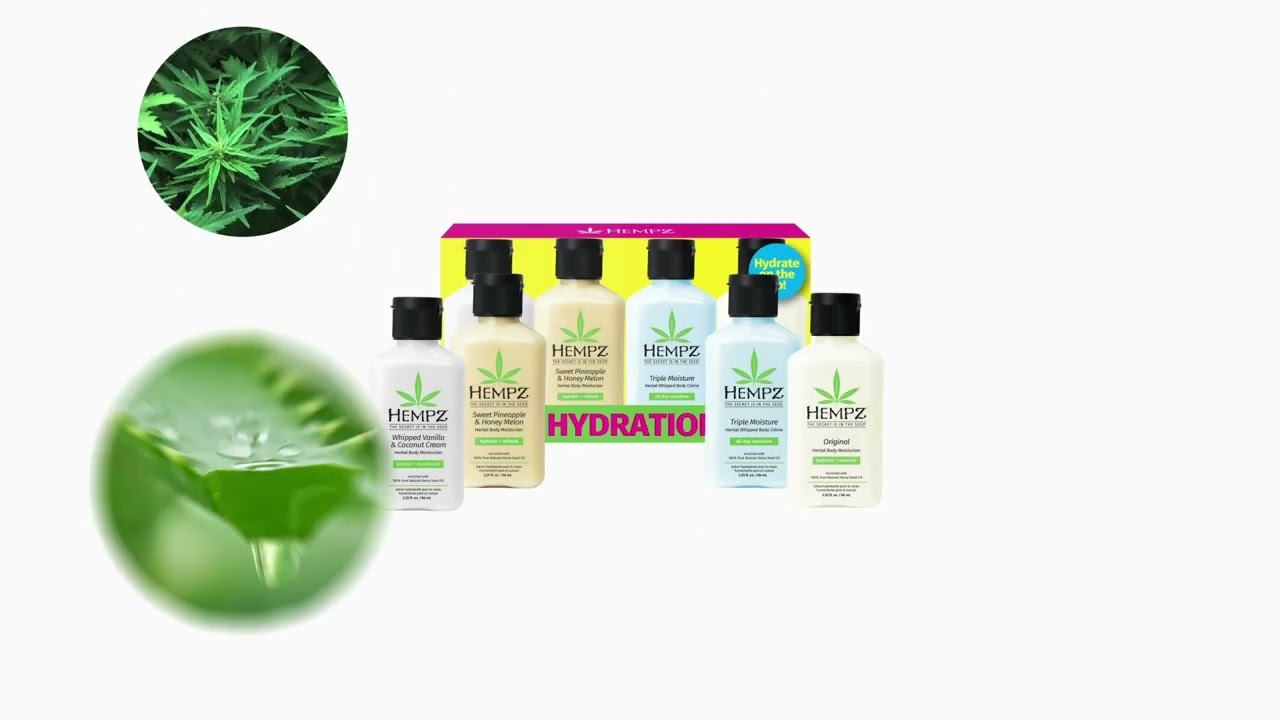 Hempz Mini Core Hydration Kit Mini Moisturizer Gift Set with four