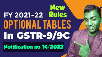 Optional tables in gstr 9 for fy 21-22 | gstr 9 and 9c for fy 2021-22 @GSTPLATFORM