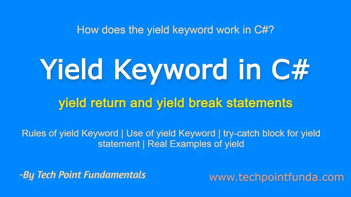 How Yield Keyword Works in C# | C# yield return | C# yield break | Yield Statement in C#