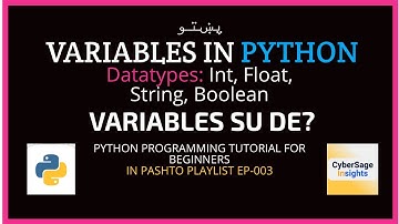 Python Data Types Explained | int, float, string, Boolean | Python Programming tutorial in Pashto