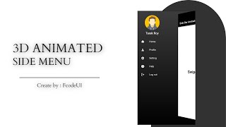Flutter Ui | 3D Side Menu | Flutter | flutter app development | flutter app | tutorial flutter