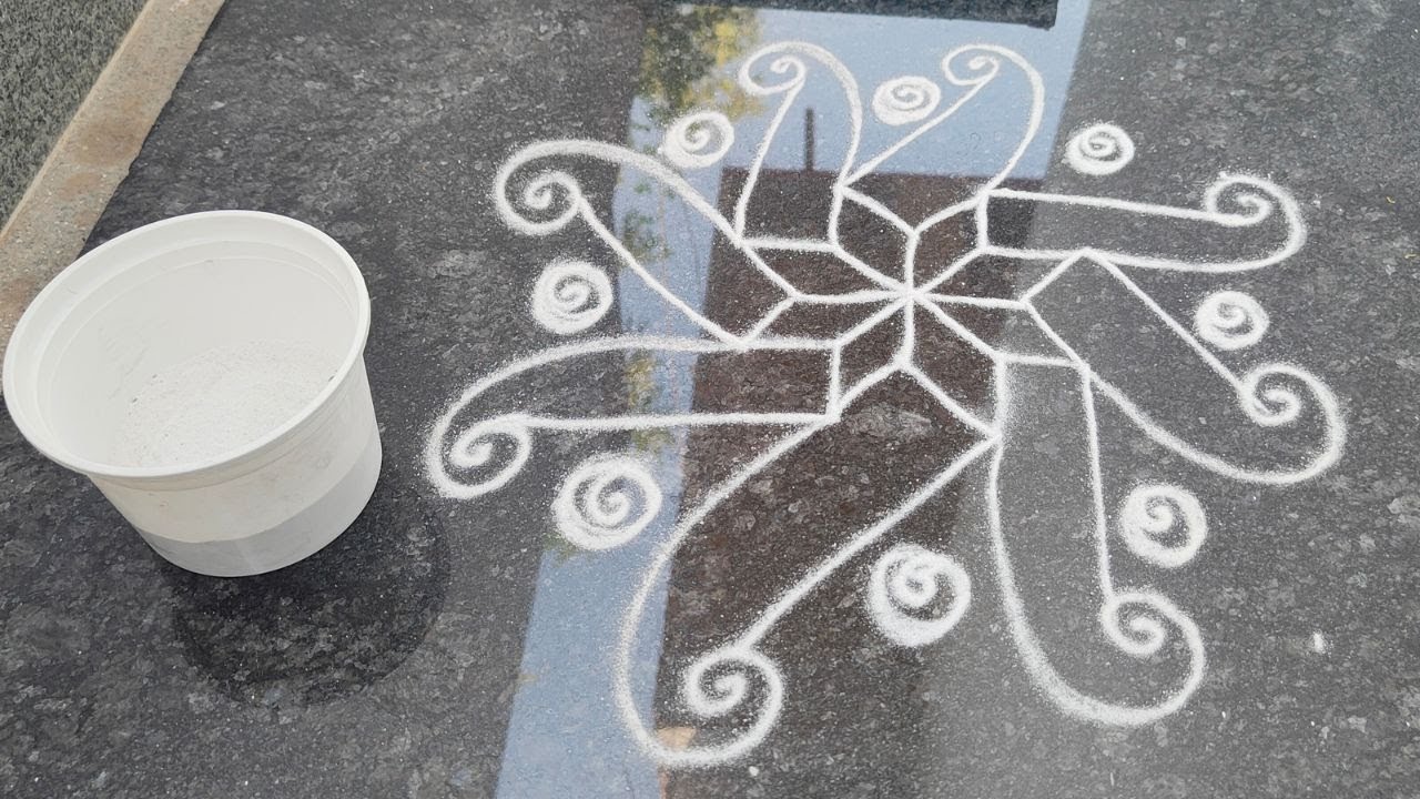 Simple Daily Rangoli Designs | Easy & Quick Rangoli for Home - YouTube