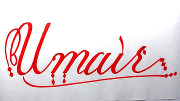 Umair Name Signature Calligraphy Status | How to write with Cut Maker  #calligraphy #cursive