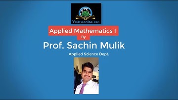 VIDEO 4: Applied Mathematics - AM-I : Ex 1 on rank of a Matrix by Prof. Sachin Mulik