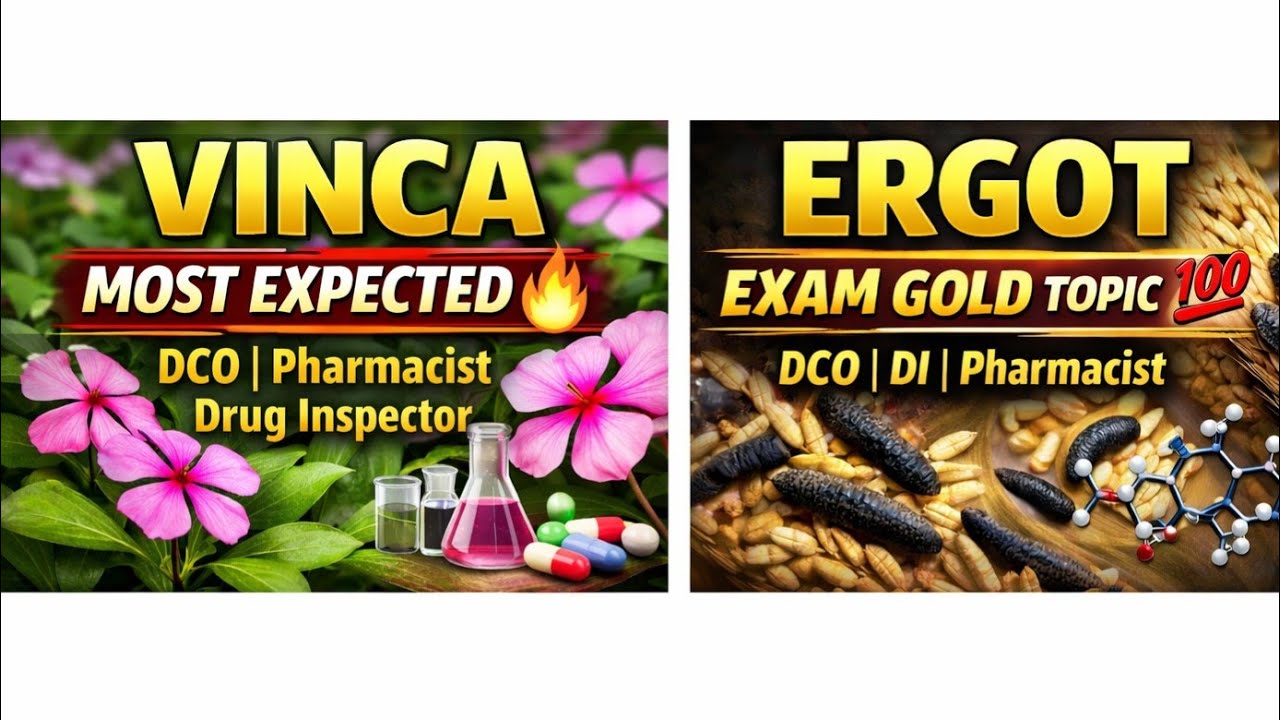 4. VINCA part-2 |ERGOT – EXAM GOLD TOPIC 💯DCO | DI | Pharmacist 