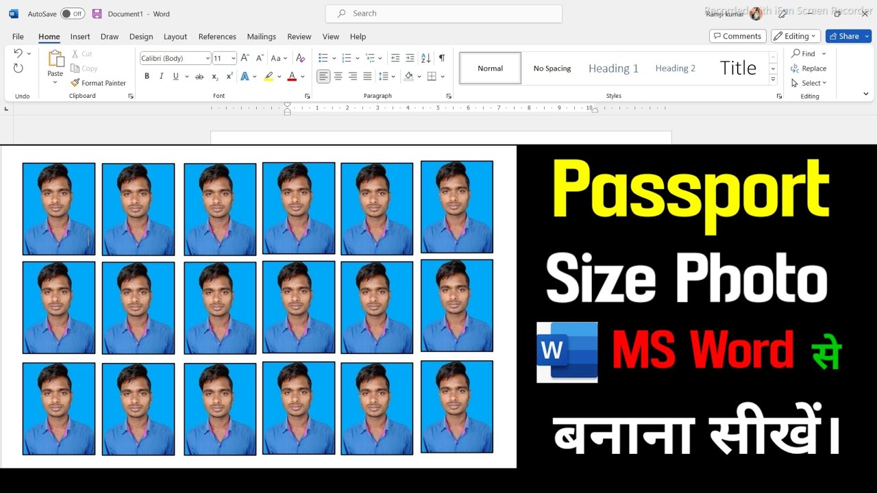 How To Make Passport Size Photo In Microsoft Word MS Word Me Passport how-to-make-passport-size-photo-in-microsoft-word-ms-word-me-passport