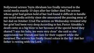 Days Afte Father Died, Toyin Abraham Returned To Social Media