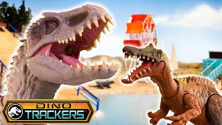 Dinosaurs Cause Chaos at the Pier! 😱🦖 | Jurassic World Dino Trackers