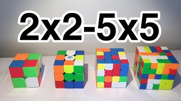 2x2,3x3,4x4,5x5 Rubik’s cube relay (timelapse)