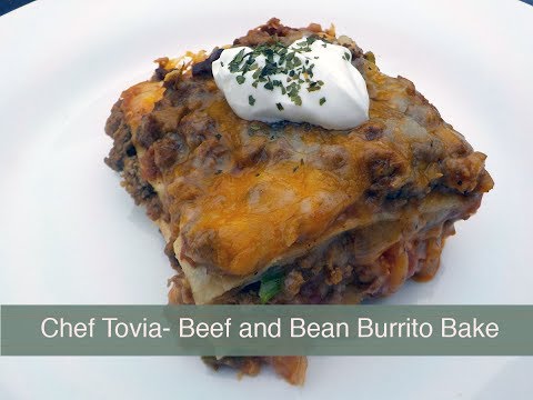 Beef and Bean Burrito Bake | Burrito de carne y frijoles hornear