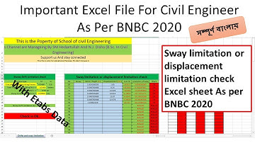 Sway limitation or displacement limitation check in excel Sheet by Using Etabs analysis Data