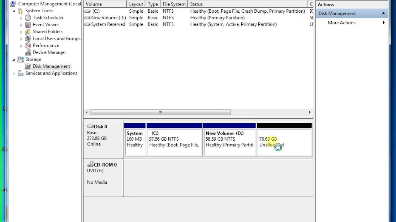 How to create partition by disk management - YouTube