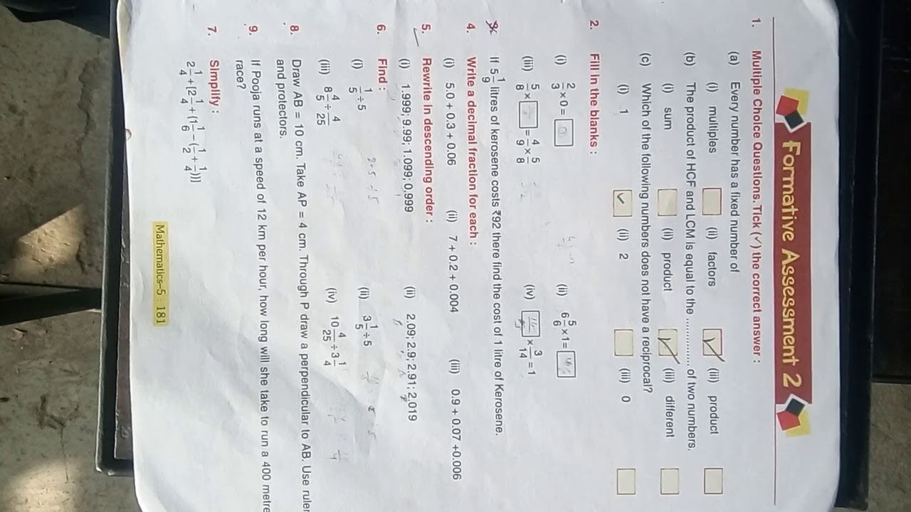 F.A. Class - YouTube maths paper 5 -2