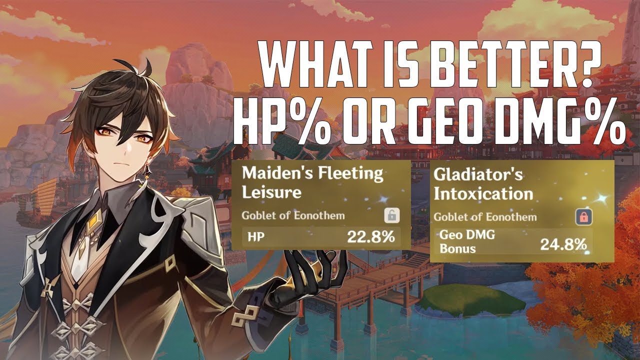 Hp% Cup Or Geo Dmg Cup%, What Is Better? Zhong Li Build | Damage Calculation | Genshin Impact