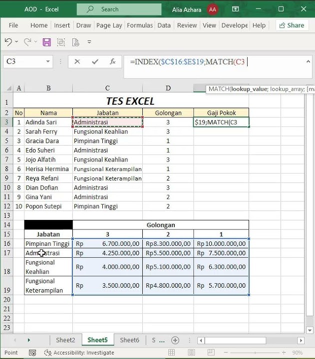Soal Tes Kerja Excel : Rumus INDEX MATCH  #exceltest #latihanexcel #exceltips #excel #exceltutorial