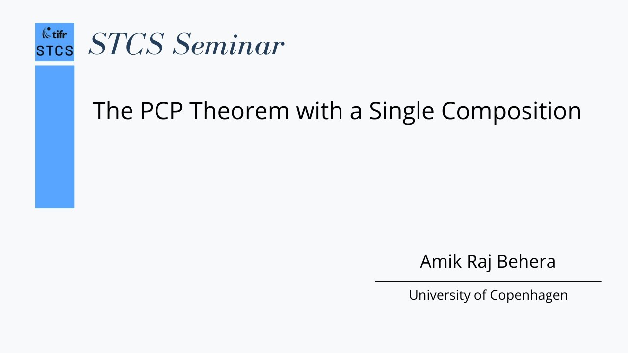 Single Composition The PCP Theorem with a Single Composition - YouTube