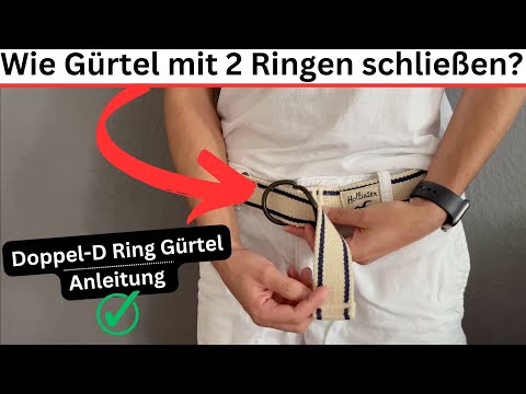 Wie Gürtel mit 2 Ringen schließen? Doppel-D Ring Gürtel Anleitung - YouTube