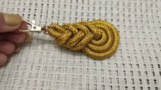 Quick and Easy PIPA Knot Keychain Tutorial | Macrame Keychain | Pipa Knot Tutorial