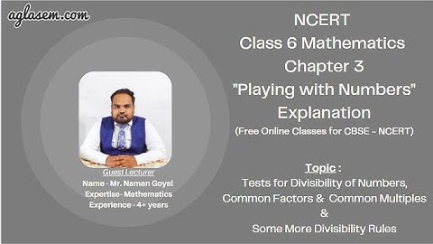 Class 6 Maths Chapter 3 Playing with Numbers(Tests for Divisibility of Numbers, Common Factors)