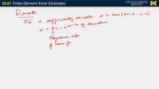 05.07. Finite Element Error Estimates
