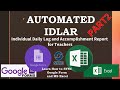 Part 2-FREE Automated IDLAR Template for Teachers