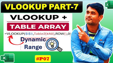 Vlookup Dynamic Range | How to Make Dynamic Range (Automatic Range) in Vlookup Formula | P07