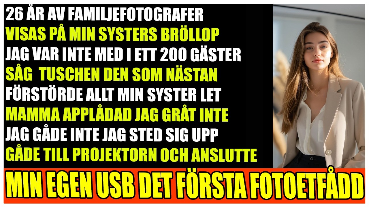 Jag stod där med USB-minnet i handen medan tvåhundra gäster applåderade åt en bildtext som kallade mig "den som nästan förstörde allt igen". Min mamma log från huvudbordet. Min syster höjde sitt...