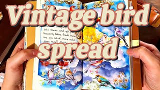 ASMR Journal With Me: Vintage Bird Spread for Quiet Time 🕊️#journal  screenshot 1