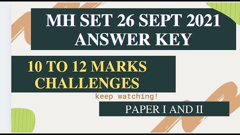 MH SET 26 Sept 2021 || 10 to 12 marks free ||Challenge Answer Key with these Questions ||