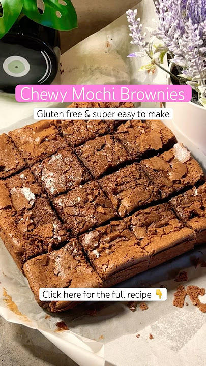 Easy Gluten Free Mochi Brownies Recipe. #glutenfreebrownies #glutenfree #glutenfreebaking