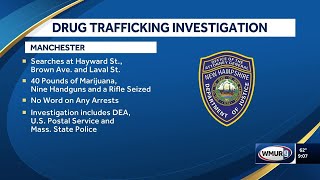 Drug trafficking investigation in Manchester leads to 40 pounds of marijuana, several guns seized