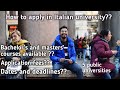 How to apply in Italian universities ! courses | application fees| deadlines|