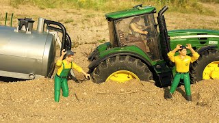 Amazing RC Bruder toy tractor Mud Trouble! RC Tractor Muddy mission!
