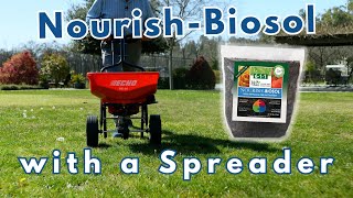 How To Apply NOURISH-BIOSOL with a Spreader (John & Bob's Organic Fertilizer)