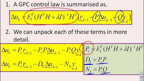 Generalised predictive control 2.3 - The control law
