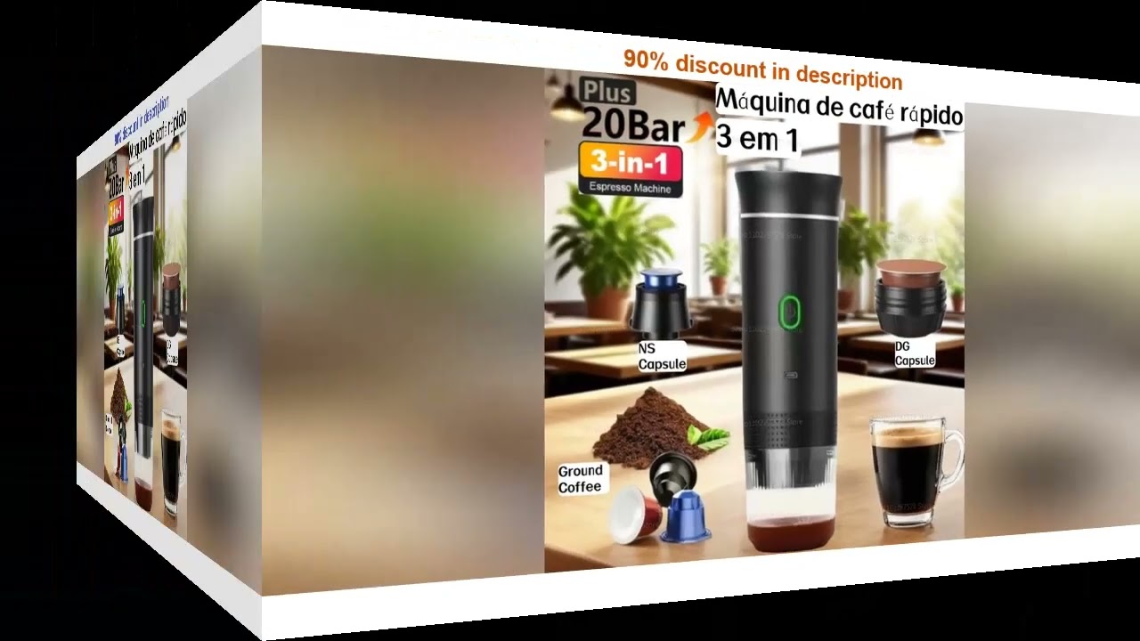 #3-in-1 Electric Wireless Heating Coffee Machine Fit for Coffee Capsule/Powder Travel Coffee Maker