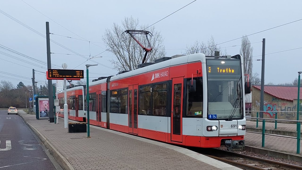 Tram Halle (S) | Mitfahrt auf der Kompl. 3 Von Trotha bis Beesen im MGTK-2 691