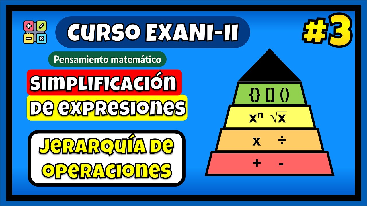 Curso EXANI II 2026 Pensamiento matemático: Simplificación Jerarquía de operaciones (Clase 3)
