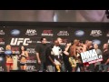 Anderson Silva shoulder strikes Chael Sonnen at the UFC 148 weigh in face off - SLOW MOTION