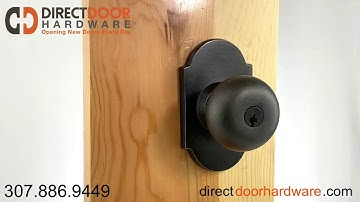 Emtek Sandcast Bronze Winchester Keyed Door Knob in Medium Bronze