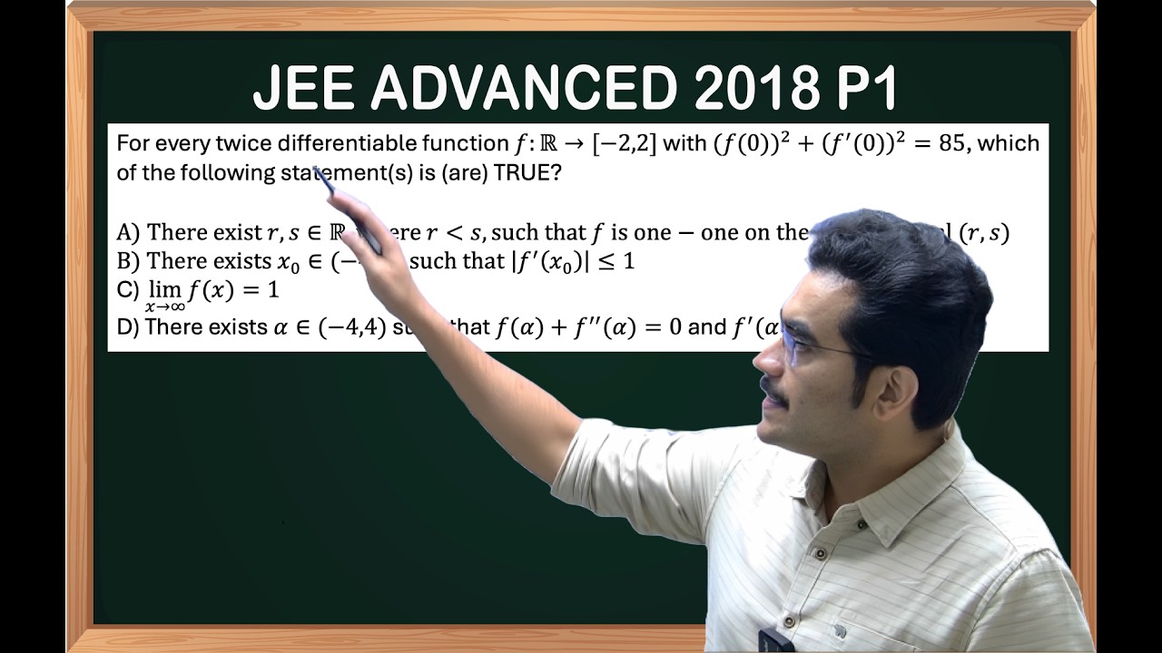 Maxima Minima JEE ADVANCED PYQ 2018 Paper 1