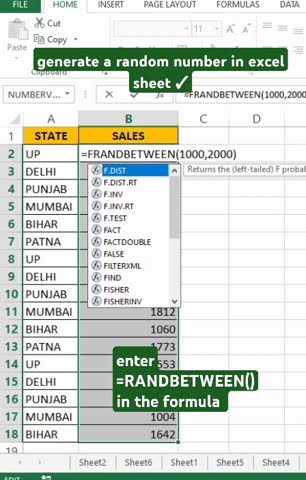 Generate a random number in excel sheet #youtubeshorts #exceltricks # ...