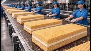Inside a Wafers Biscuit Factory | Full Production Process From Batter to Pack | Factory Documentary