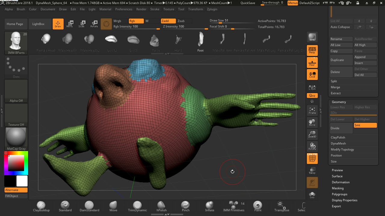 quickly insert primitives with zbrush